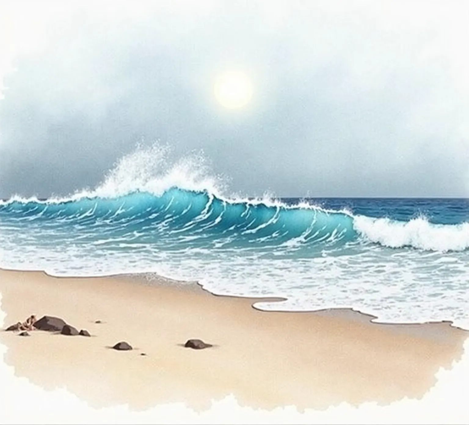 Large wave crashing on a beach